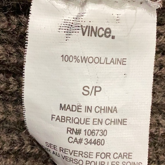 Vince Boiled Wool Open Front Thick Cardigan Sweater Jacket Size Small - Picture 9 of 9